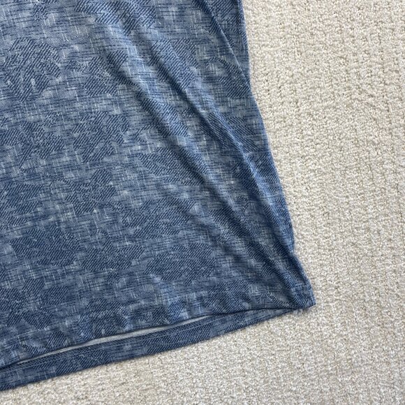 Lief Horsens Couture Men Polo Short Sleeves Shirt Sz L Blue Floral Tropical AOP - Picture 5 of 15